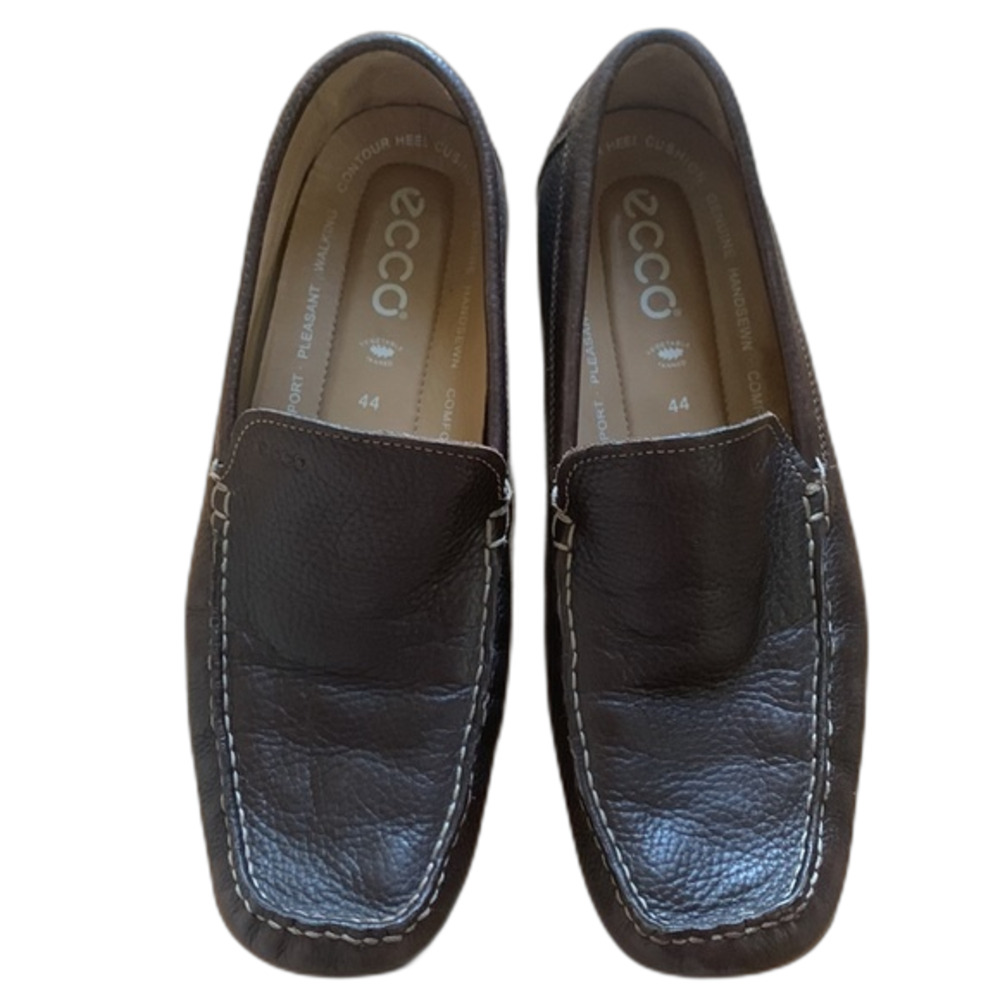 Ecco Men's Brown Leather Slip-On Moccasin Driving Shoe Size EU 44/US 10-10.5